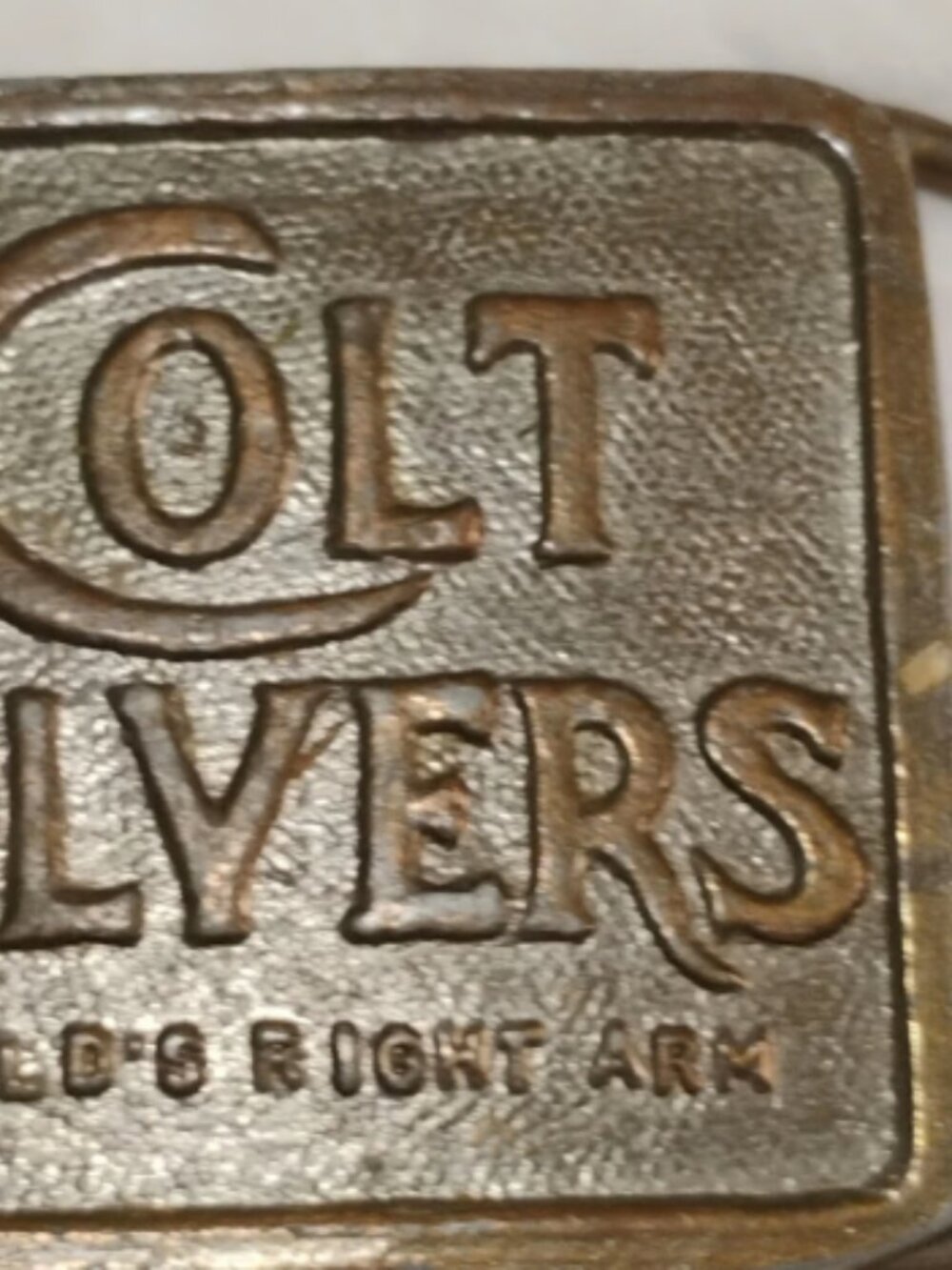 Bergamot Brass Colt Revolvers "The World's Right Arm" Belt Buckle - Picture 6 of 12